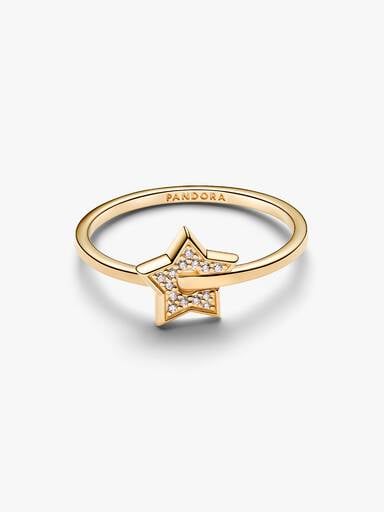 Pandora Talisman 14k Gold Lab-grown Diamond Pavé Star Ring
