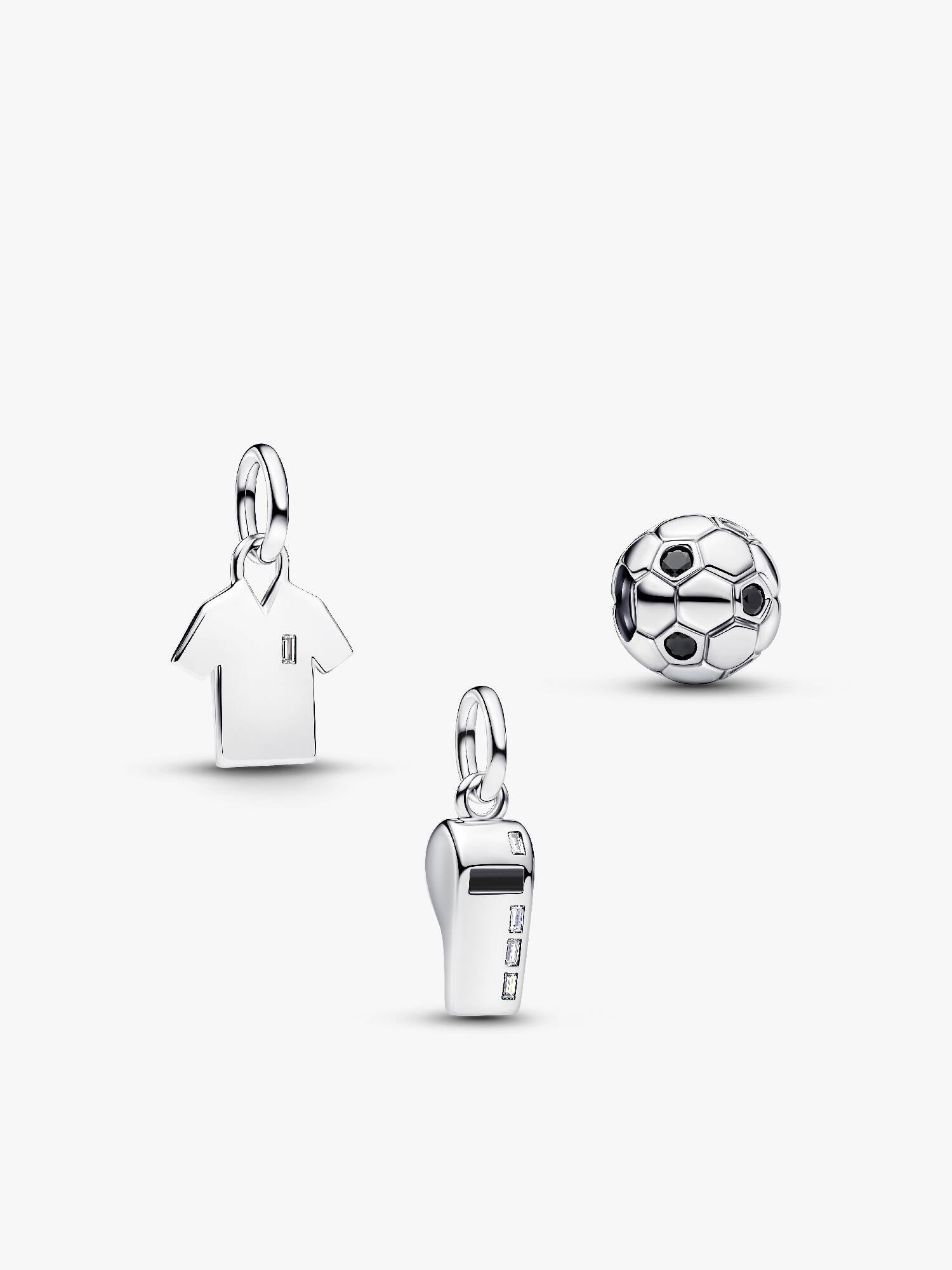 Silver Football Charm Set