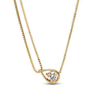 Pandora Infinite 14k Gold Lab-grown Diamond Double Chain Collier Necklace