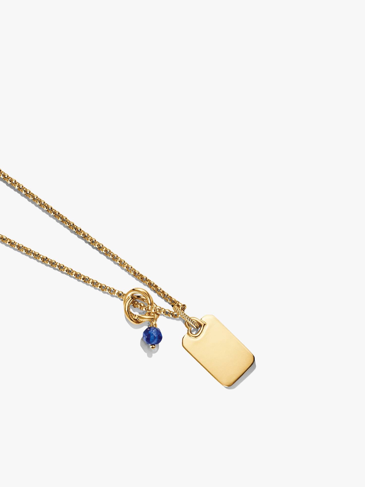September Engravable Dangle Charm Necklace Set