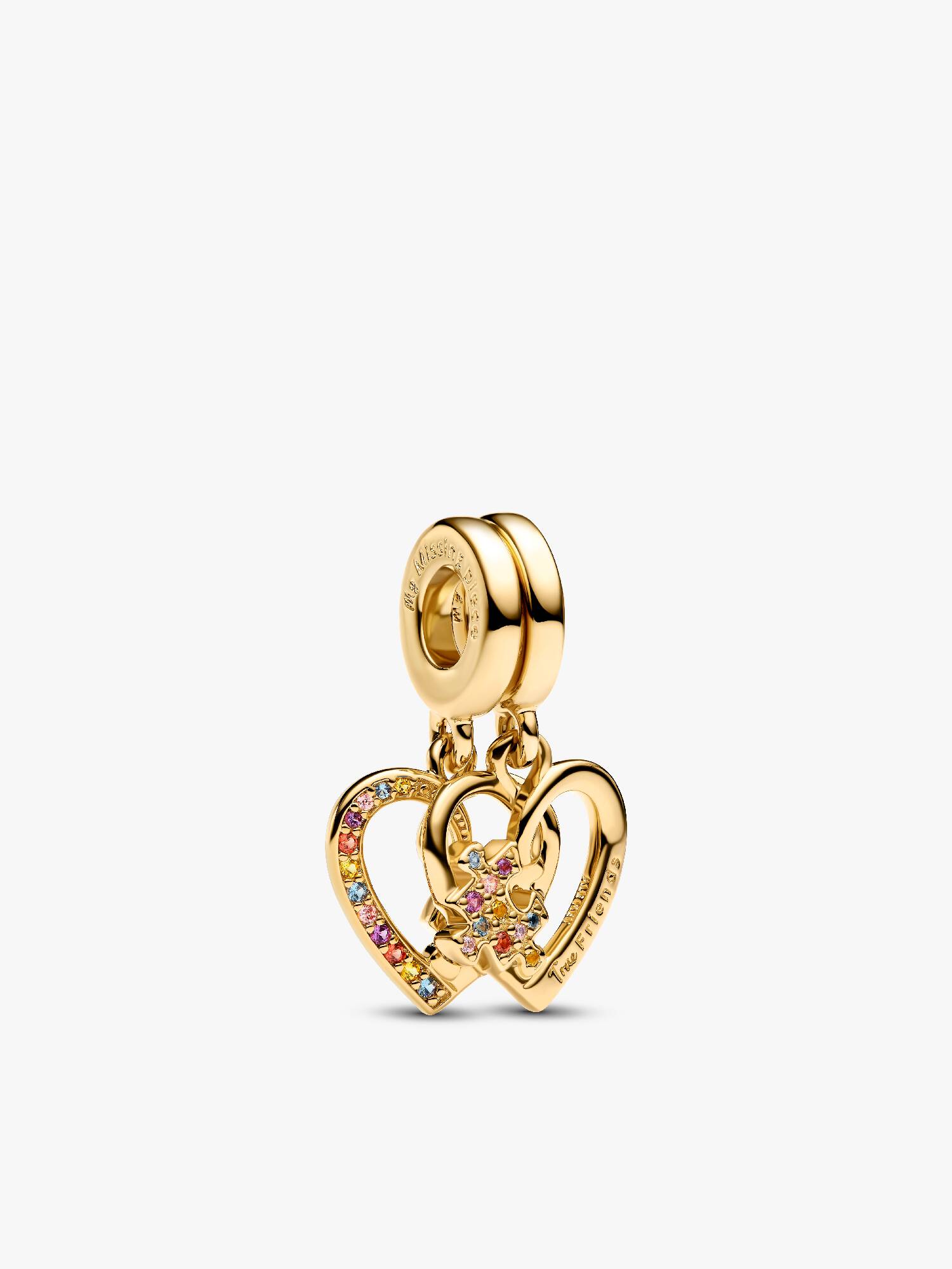 Splittable Puzzle Piece Hearts Dangle Charm