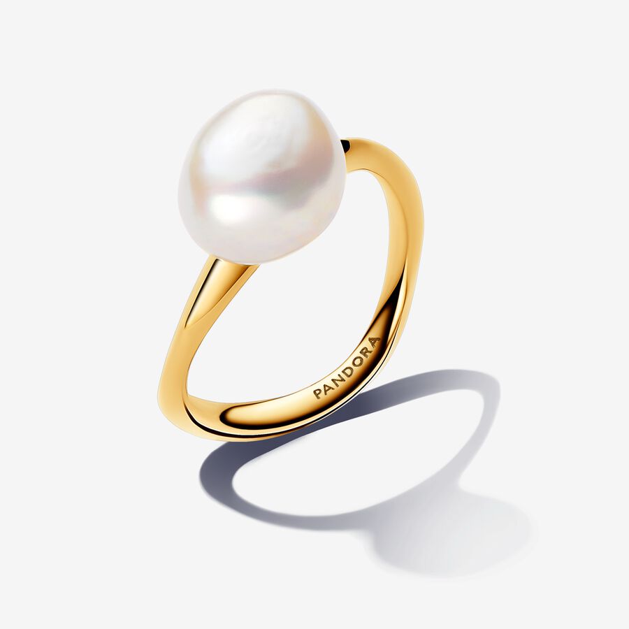 Baroque Treated Freshwater Cultured Pearl Ring image number 0