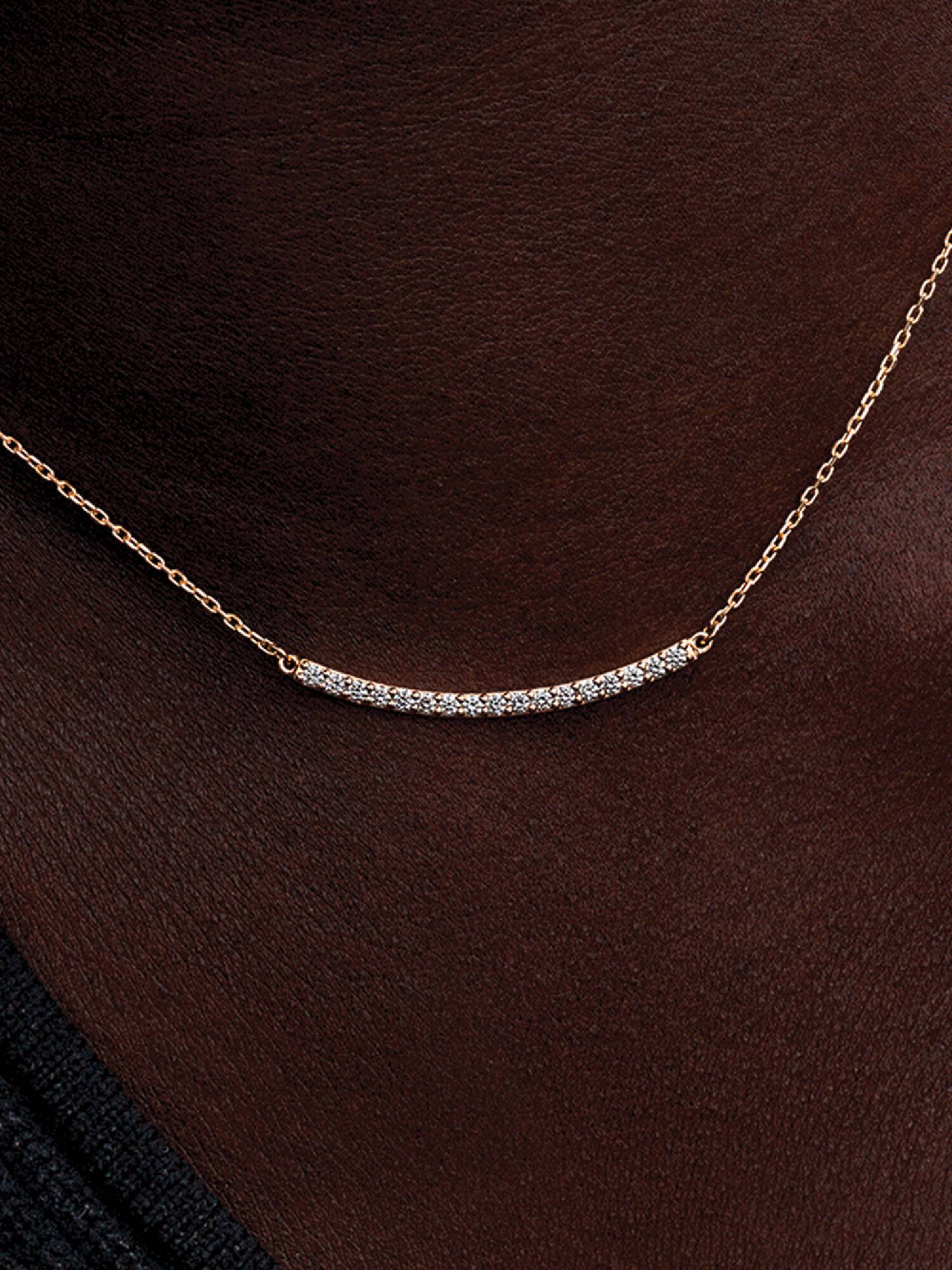 Pandora Era 14k Gold Lab-grown Diamond Pavé Bar Necklace