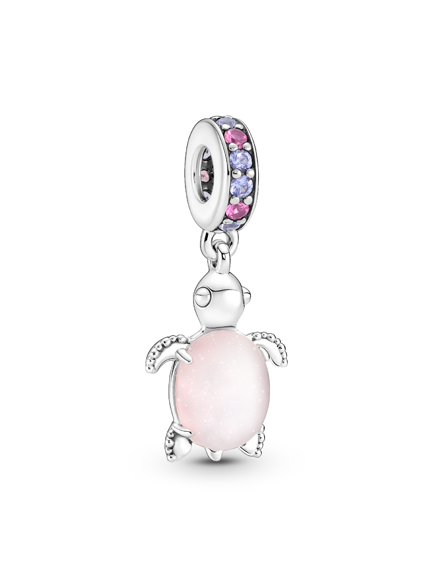 Murano Glass Pink Sea Turtle Dangle Charm