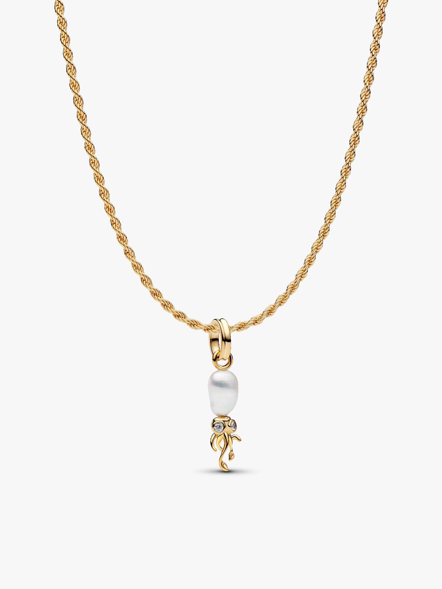 Baroque Pearl Squid Pendant Necklace