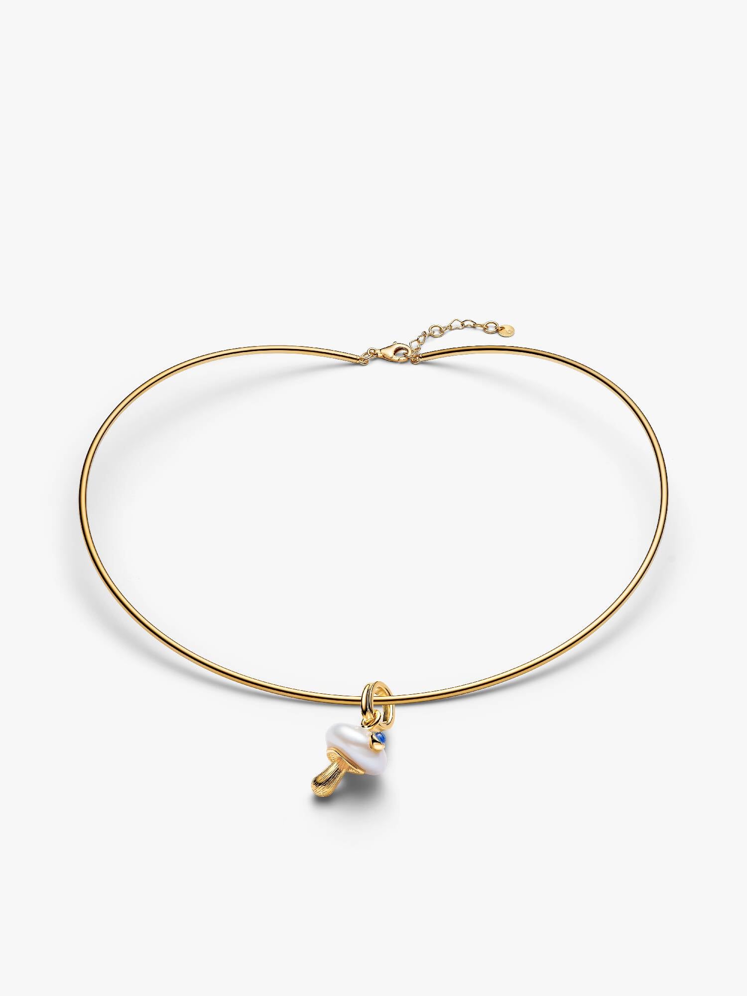 Baroque Pearl Mushroom Choker Necklace