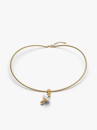 Baroque Pearl Mushroom Choker Necklace