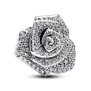 Sparkling Rose in Bloom Oversized Charm