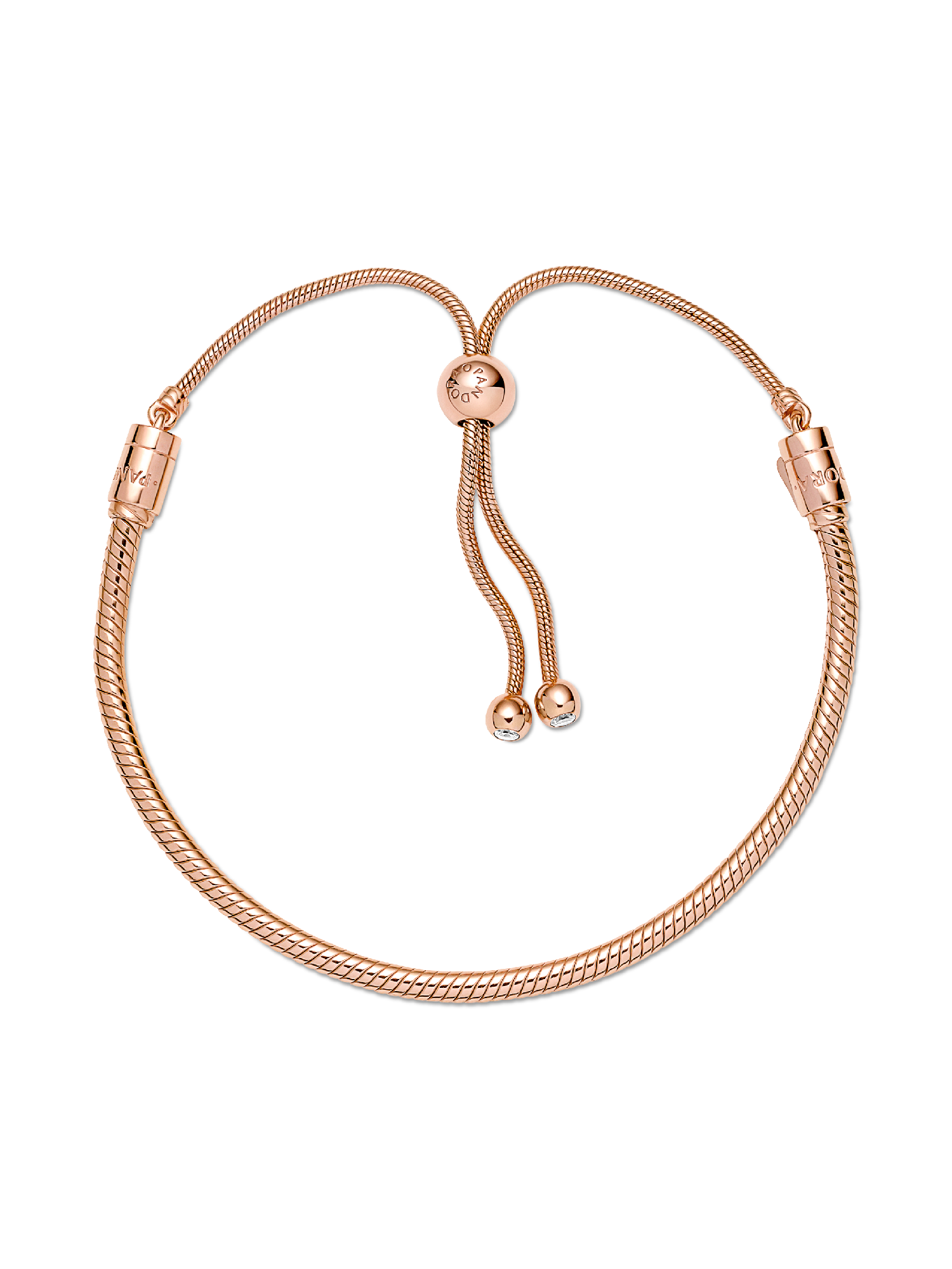 Pandora Moments Snake Chain Slider Bracelet | Rose gold plated