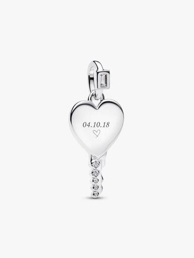 Engravable Heart Key Pendant