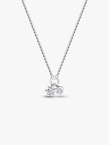 Pandora Talisman Sterling Silver Lab-Grown Diamond Heart & Star Dangle Pendant Necklace