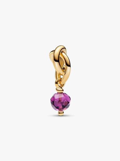 Faceted Purple Eternity Circle Dangle Charm