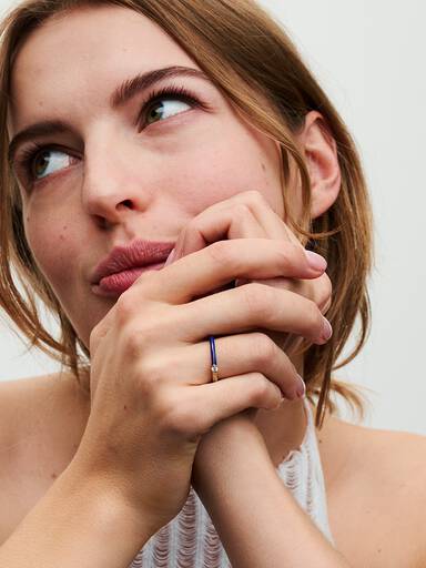 Pavé & Blue Dual Ring
