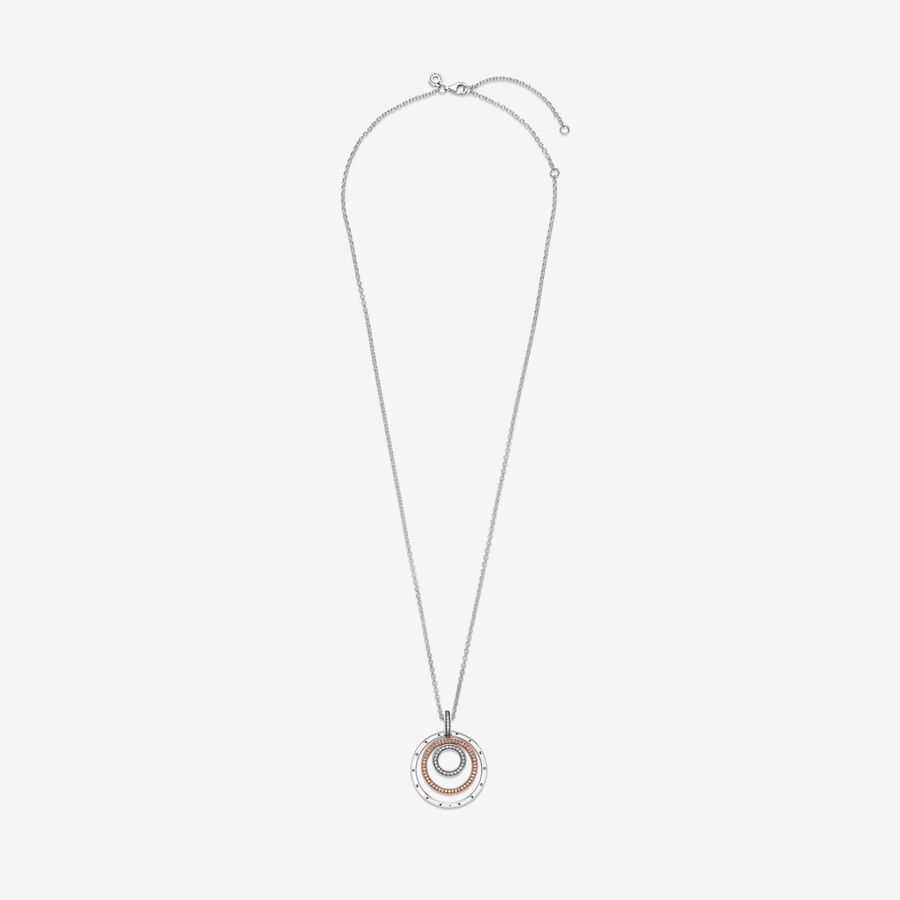 Two tone Circles Pendant Necklace Pandora UK two-tone-circles-pendant-necklace-pandora-uk