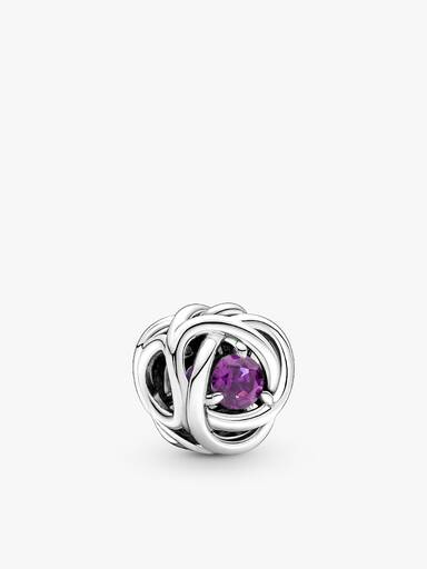 February Birthstone Eternity Circle O Pendant Set