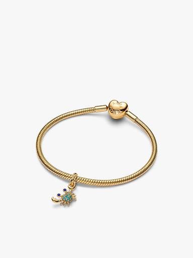 Gold Crab Charm & Bracelet Set
