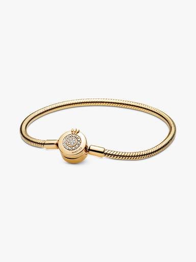 Sparkling Crown O Snake Chain Bracelet