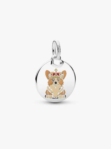Royal Corgi Engravable Round Tag Pendant