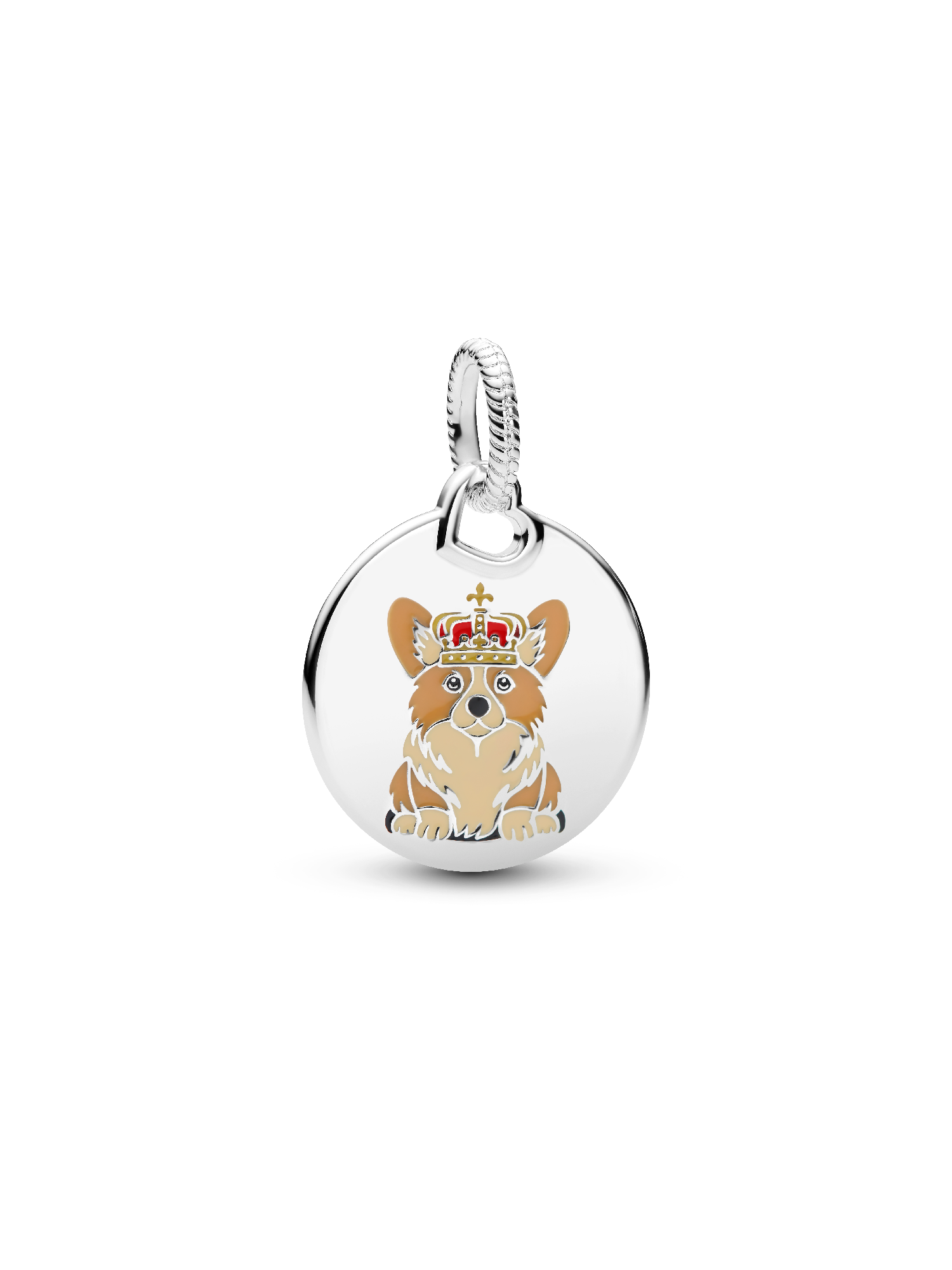 Royal Corgi Engravable Round Tag Pendant