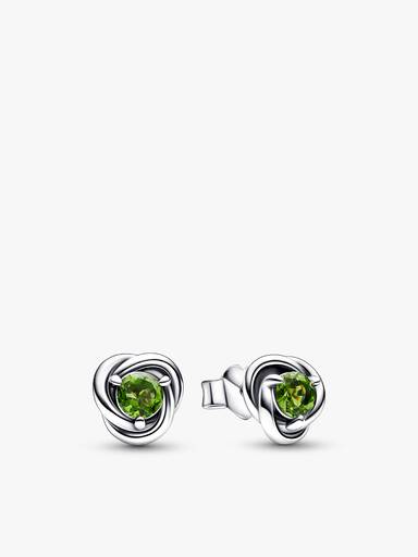 August Birthstone Eternity Circle O Pendant and Earrings Set