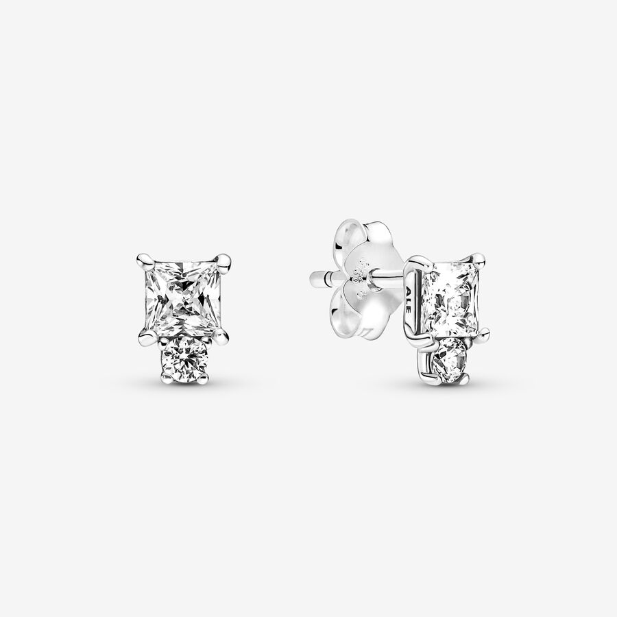 Sparkling Round & Square Earrings image number 0