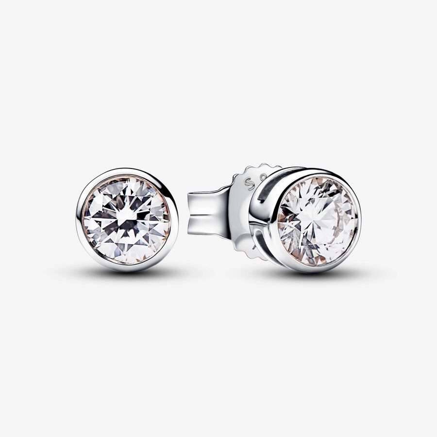 Pandora Era Bezel Sterling Silver Lab-grown Diamond Earrings image number 0