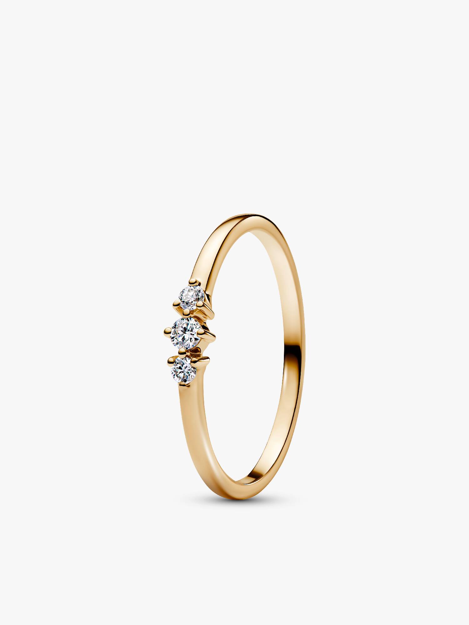 Pandora Era 14k Gold Lab-grown Diamond Triple Stone Ring