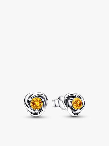November Birthstone Eternity Circle O Pendant and Earrings Set