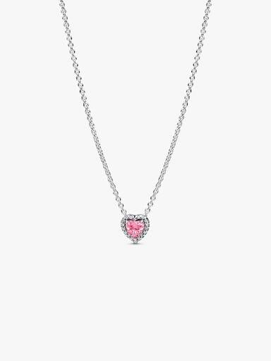 Pink Elevated Heart Necklace