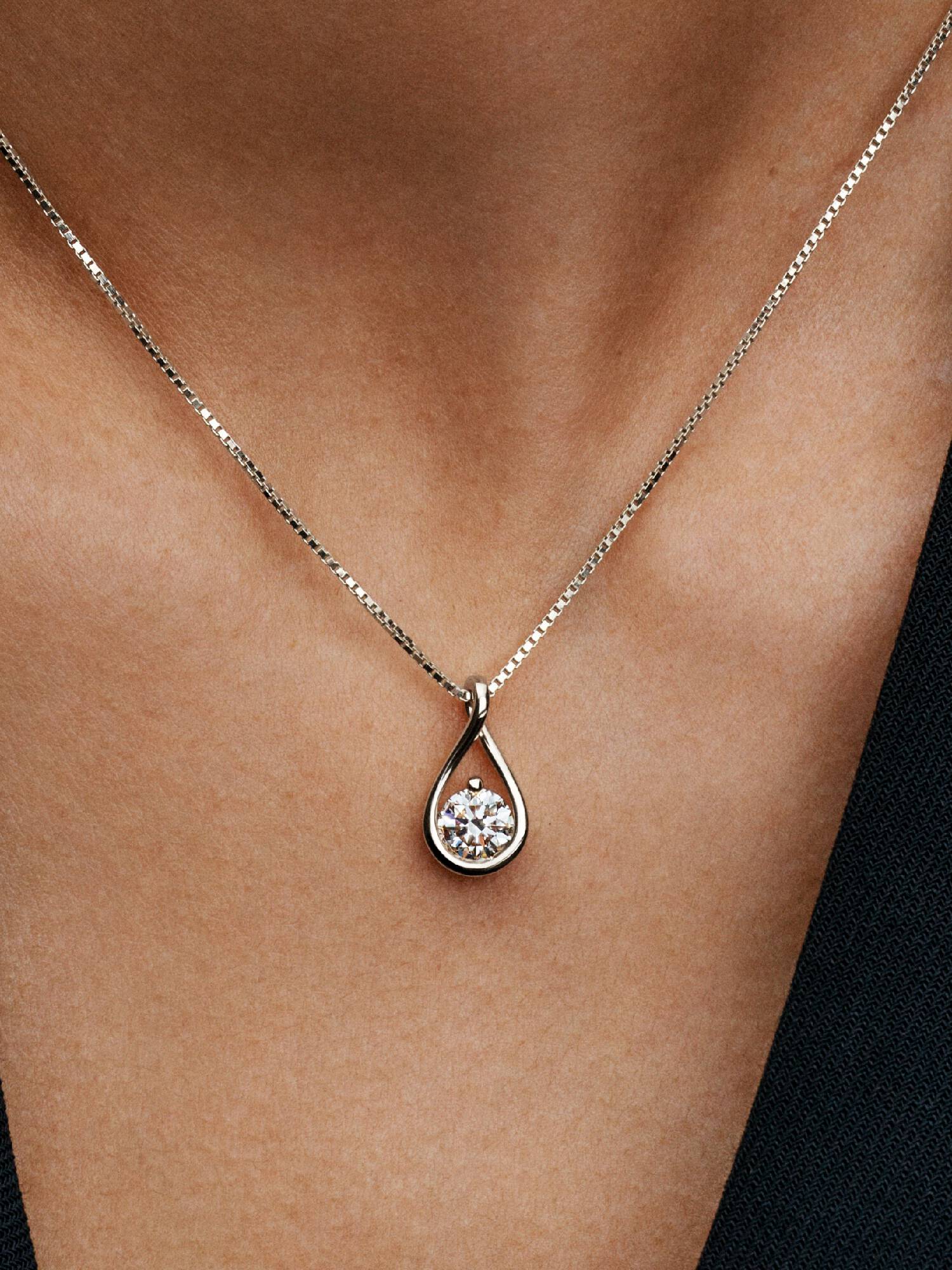 Pandora Infinite 14k White Gold Lab-grown Diamond Pendant Necklace