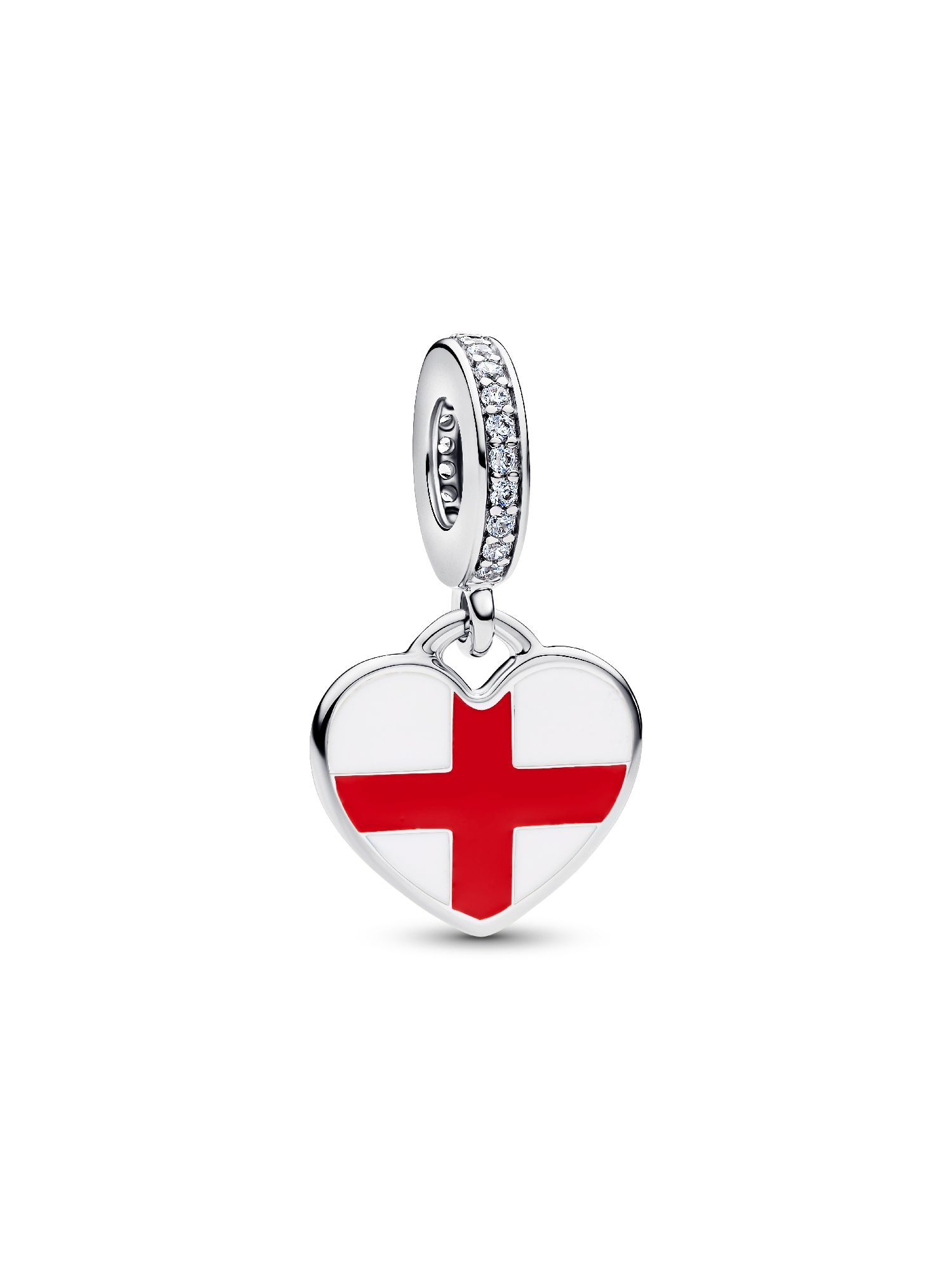 Engravable England Heart Dangle Charm
