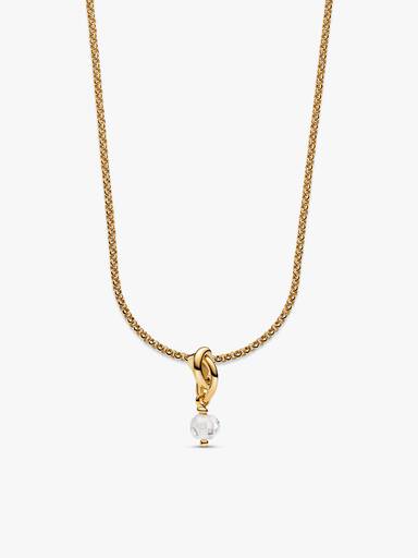 14k Gold Plated April Birthstone Necklace Set