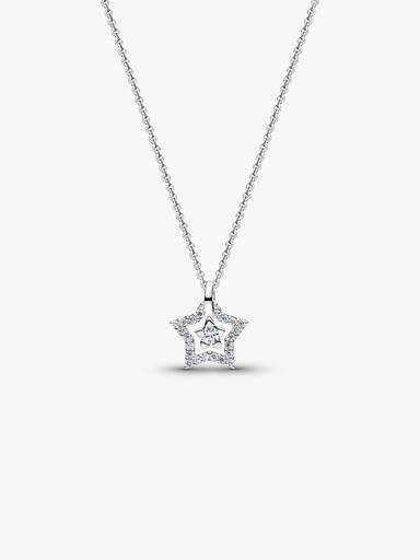 Pandora Talisman Sterling Silver Lab-Grown Diamond Star Pendant Necklace