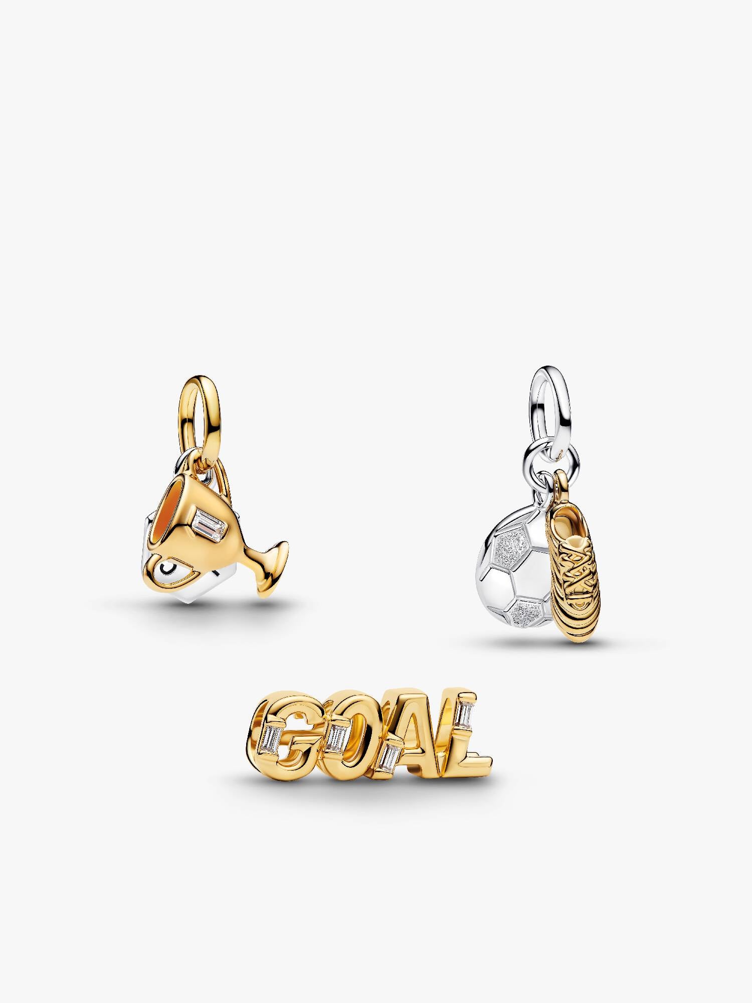 Gold Football Charm Set