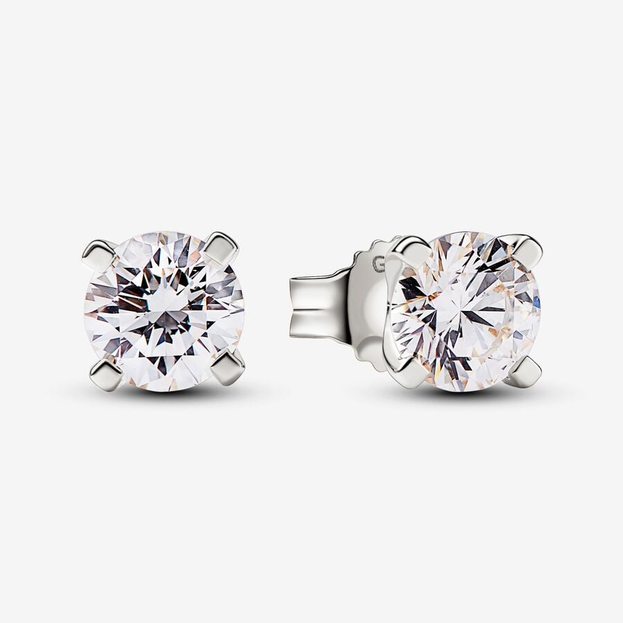 Pandora Era 14k White Gold Lab-grown Diamond Earrings image number 0