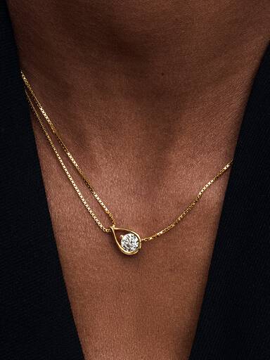 Pandora Infinite 14k Gold Lab-grown Diamond Double Chain Collier Necklace