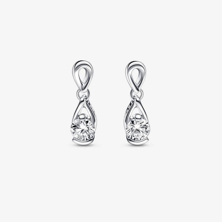Pandora Infinite Sterling Silver Lab-grown Diamond Drop Earrings image number 0