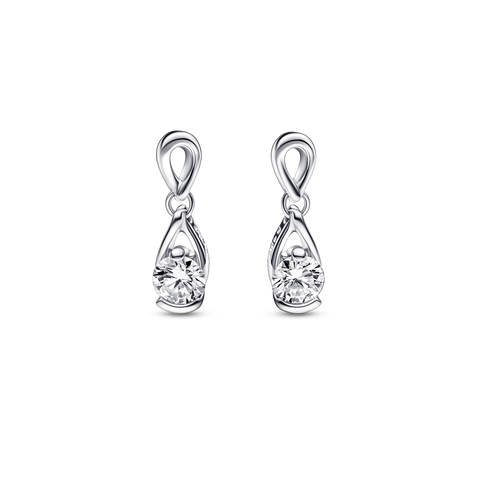 Pandora Infinite Sterling Silver Lab-grown Diamond Drop Earrings