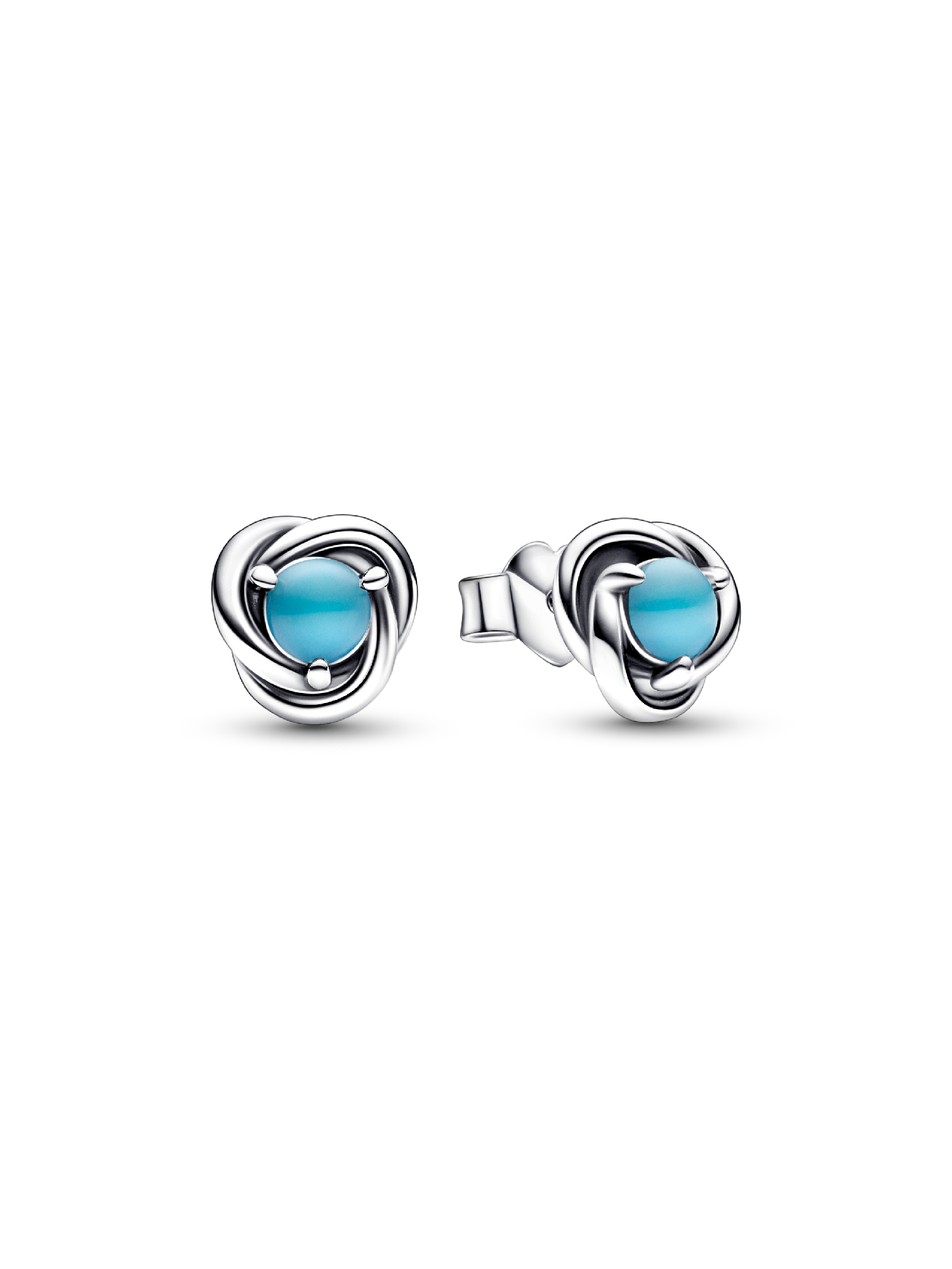 December Birthstone Eternity Circle Stud Earrings