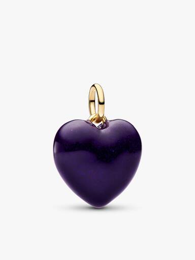 Purple Puffy Heart Pendant Necklace