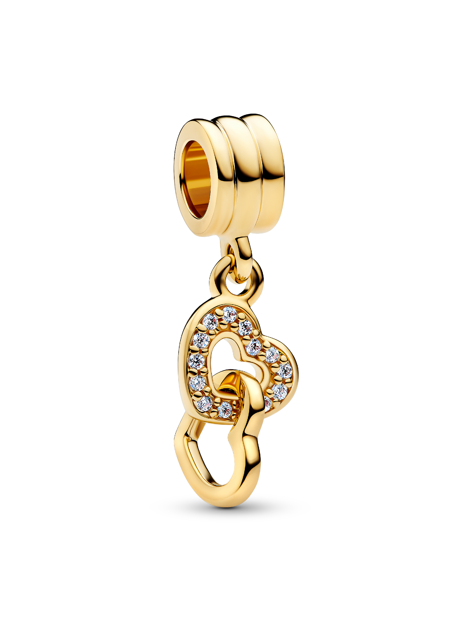 Interlocking Hearts Dangle Charm