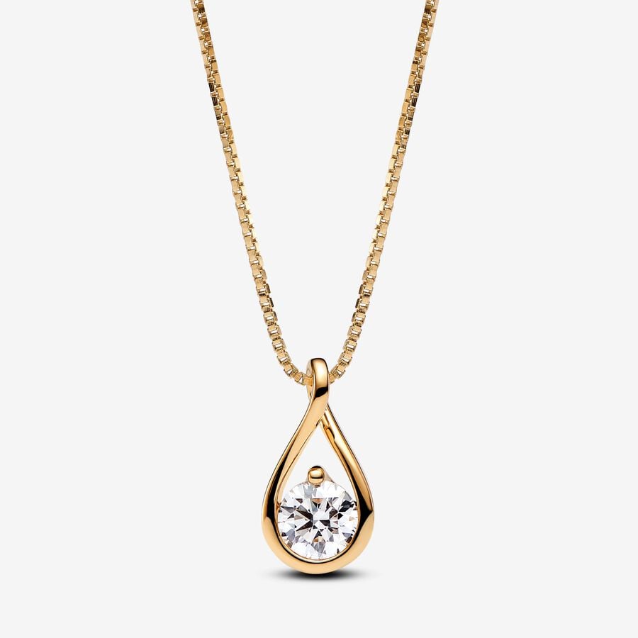 Pandora Infinite 14k Gold Lab-grown Diamond Pendant Necklace image number 0