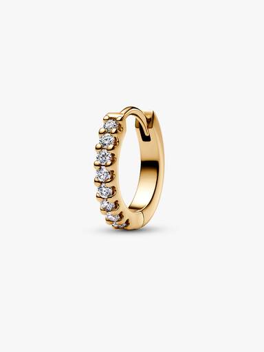 Pandora Era 14k Gold Lab-grown Diamond Pavé Single Hoop Earring