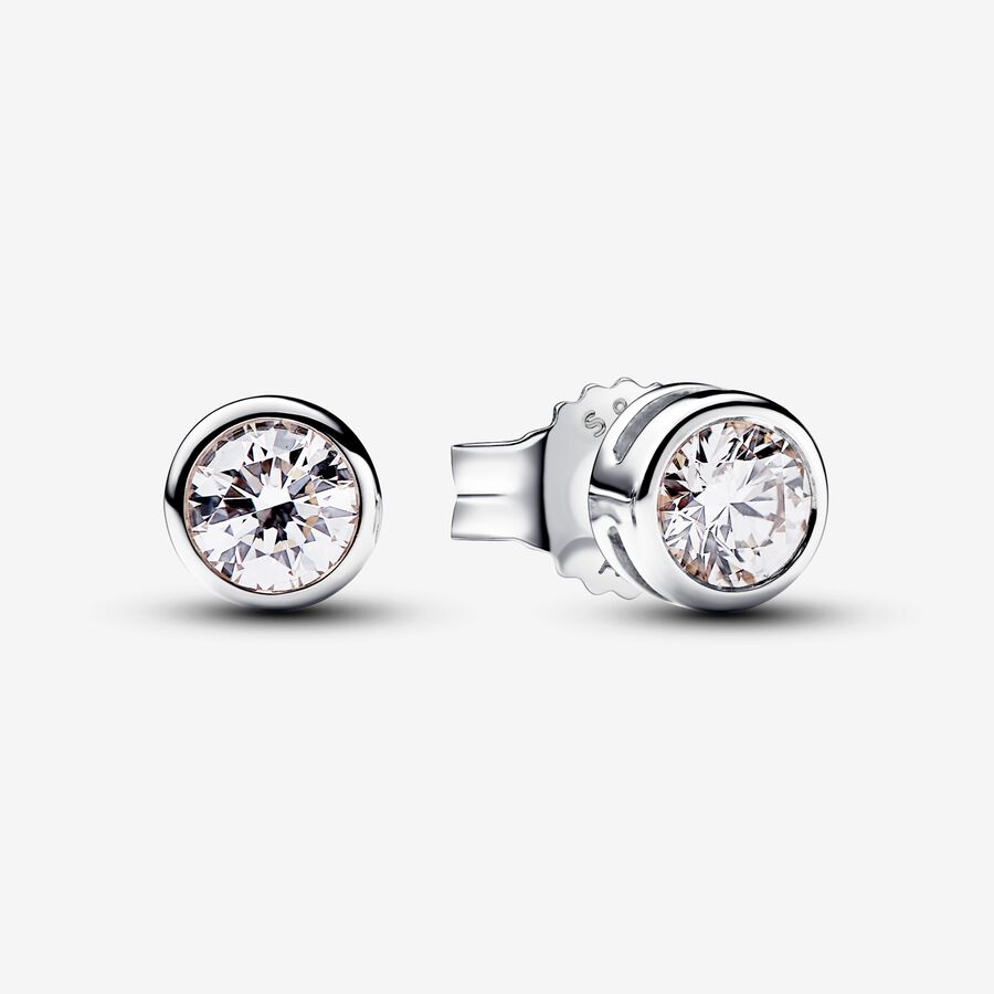 Pandora Era Bezel Sterling Silver Lab-grown Diamond Earrings image number 0