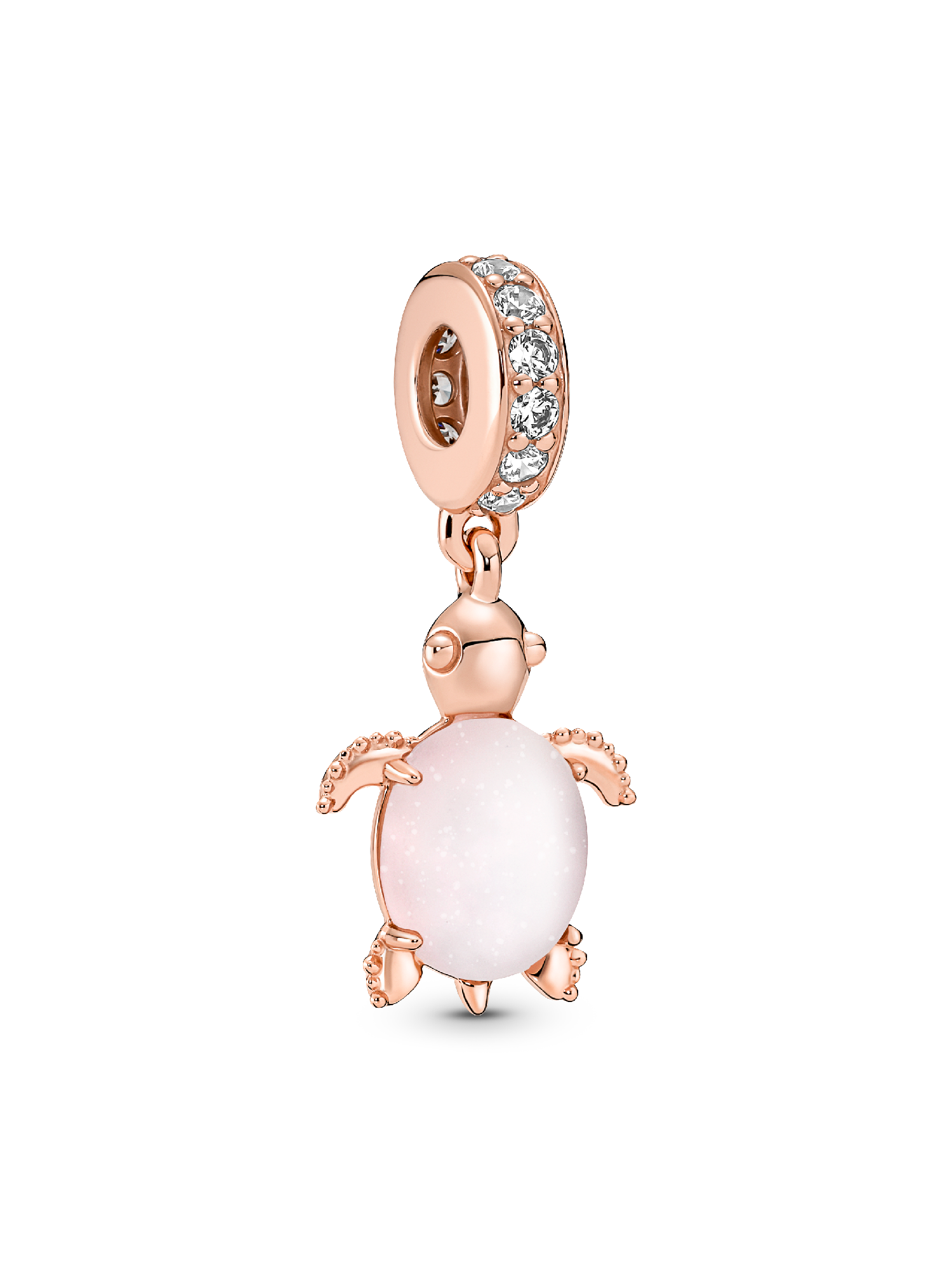 Murano Glass Pink Sea Turtle Dangle Charm