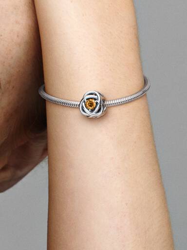 November Birthstone Eternity Circle Charm