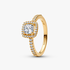 Sparkling Square Clear Halo Ring Sparkling Square Clear Halo Ring