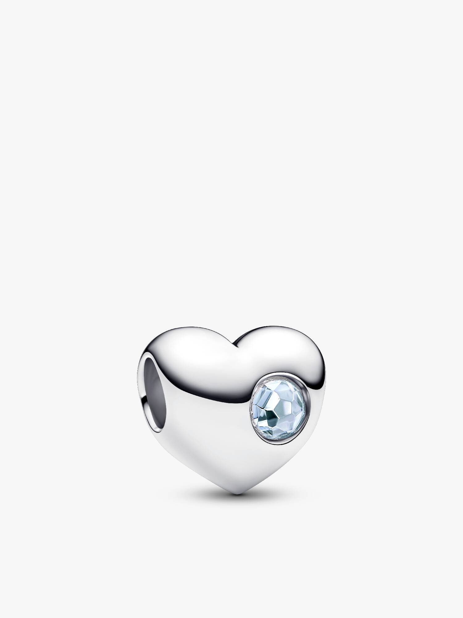 Engravable March Birthstone Heart Charm