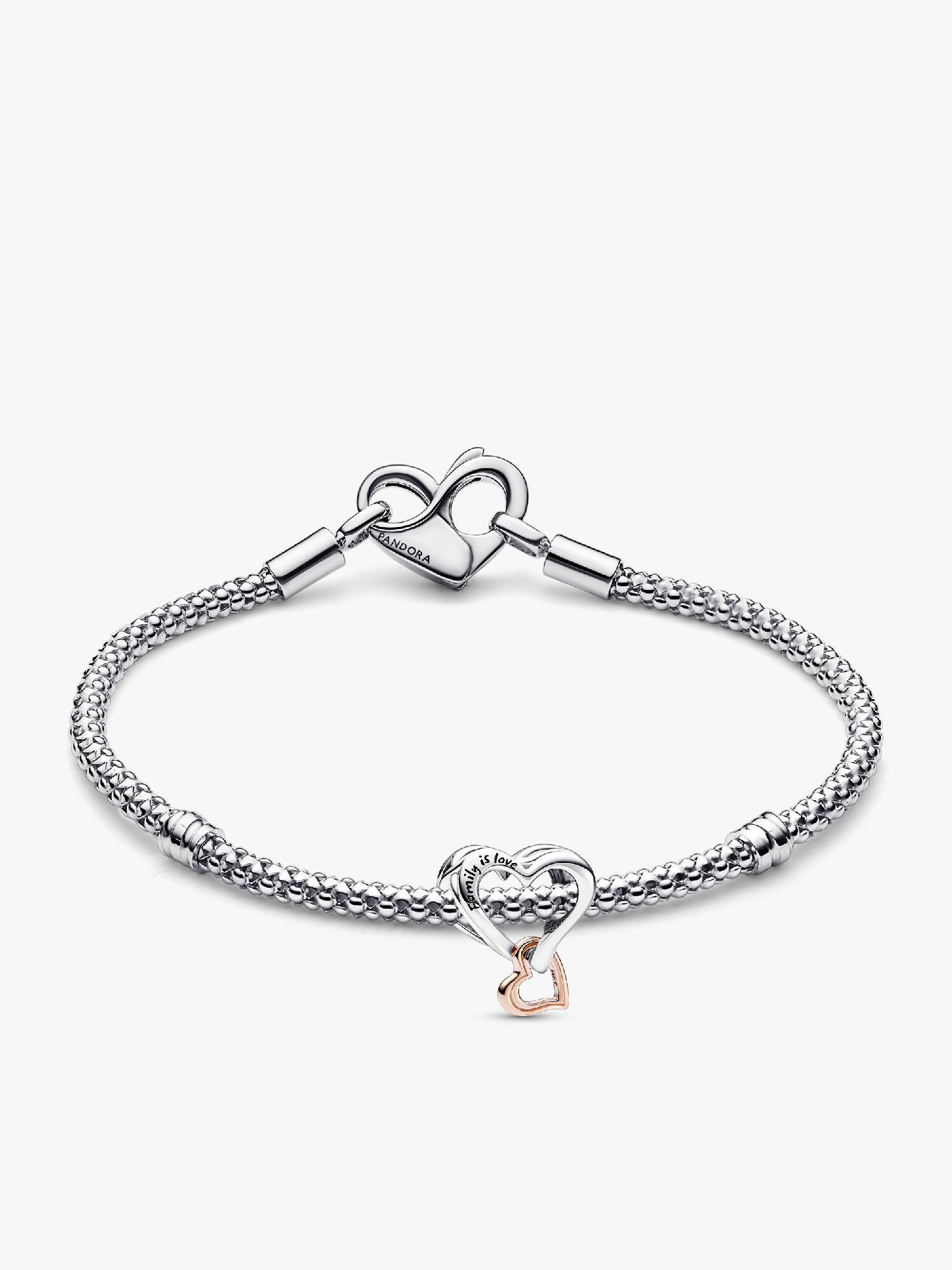 Pandora Moments Studded Chain Bracelet & Heart Charm Set