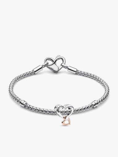 Pandora Moments Studded Chain Bracelet & Heart Charm Set